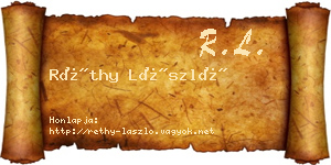 Réthy László névjegykártya